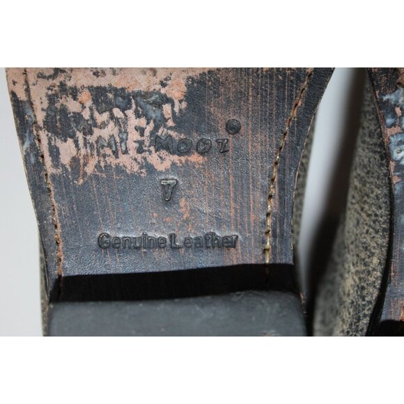 Miz Mooz Carlito Western Boots Sz 7 Gray Tan Distressed Short Cowgirl Booties - Picture 7 of 13